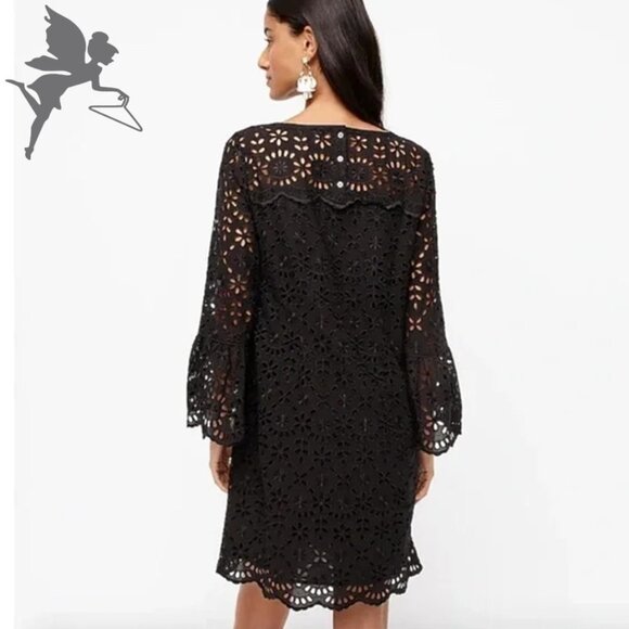 NWT J. CREW Scalloped Eyelet Lace Cutout Lace Shift Dres - Picture 2 of 10